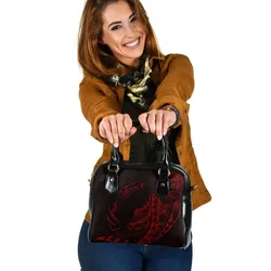 Kanaka Shoulder Handbag - Custom Personalised Polynesian Pattern Style Red Color