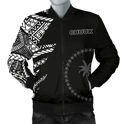 Chuuk Pattern Mens Bomber Jacket - Black Style - Black Style - FSM