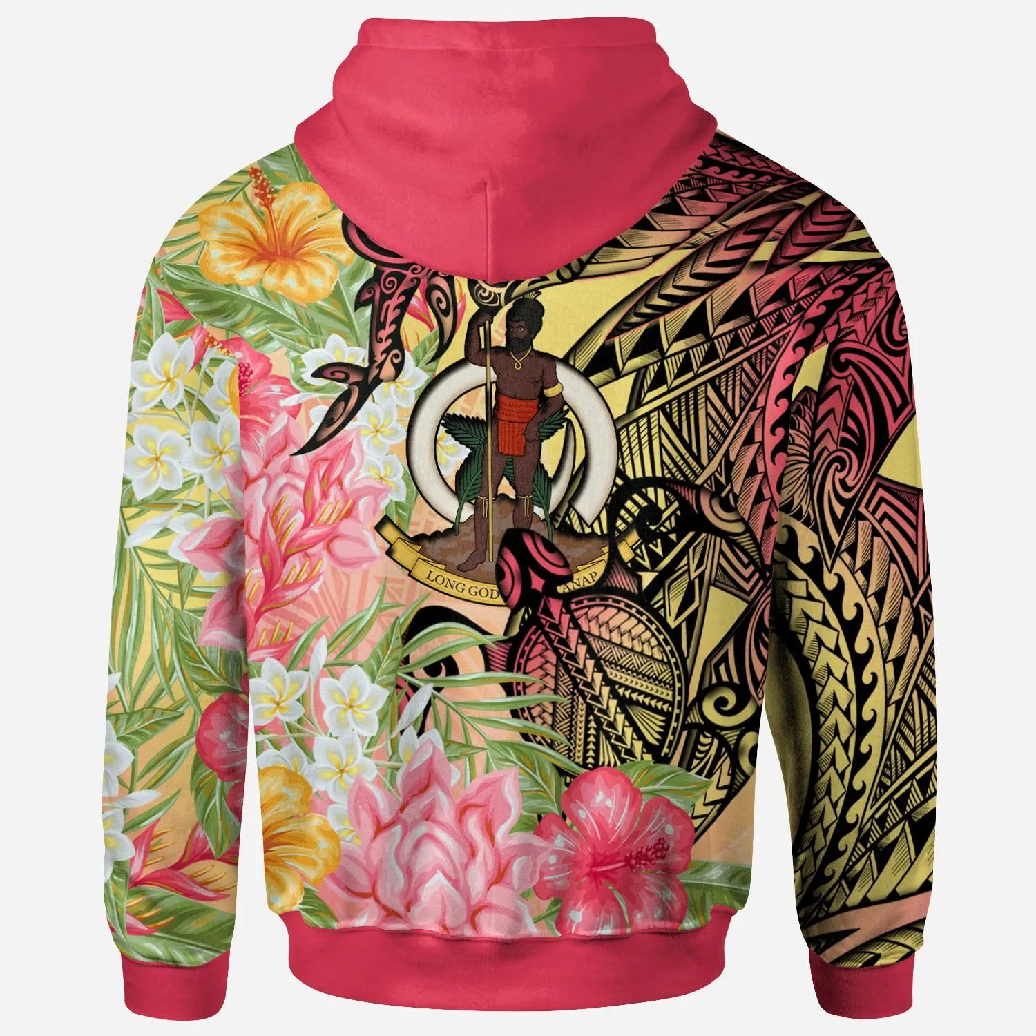 Vanuatu Hoodie - Flowers Tropical With Sea Animals