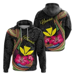 Hawaii Polynesian Fish Hook Hibiscus Hoodie - LT12