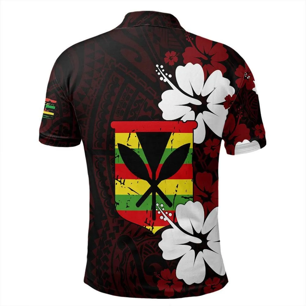 Wonder Print Shop Polo Shirt - Hawaii Kanaka Hibiscus Style Polo Shirt LT10