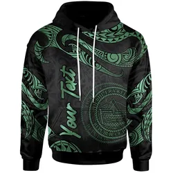 Palau Polynesian Custom Personalised Hoodie - Poly Tattoo Green Version