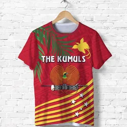 Papua New Guinea Rugby T shirt Coconut Leaves - The Kumuls