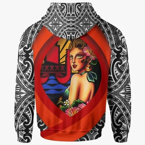 Tahiti Hoodie - Hibiscus Polynesian Girl
