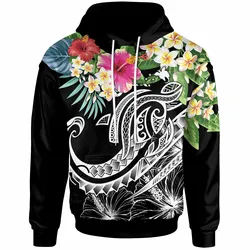 Polynesian Summer Plumeria Black Unique 3D Printed Sublimation Hoodie Hooded Sweatshirt Comfy Soft And Warm For Men Women S to 5XL CTC16012254