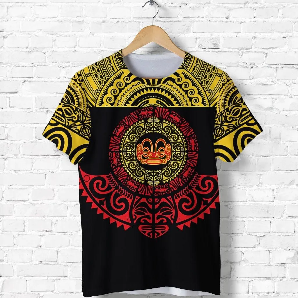 (Custom Personalised) Marquesas Islands T Shirt Marquesan Tattoo Simplified Version - Yellow LT8
