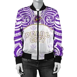 Hawaii - Kanaka Pearl City High School Womens Bomber Jacket Demodern Style
