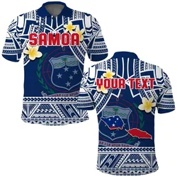 Custom Personalised Samoa Polo Shirt Samoan Plumeria Flowers Mix Polynesian Pattern LT14
