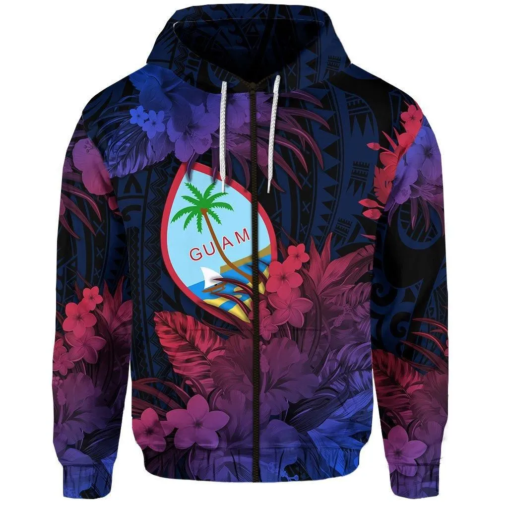 Alohawaii Clothing - Guam Tropical Flowers - Gradient Vibes Hoodie
