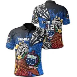 (Custom Personalised) Samoa Rugby Polo Shirt Polynesian Ocean World Style