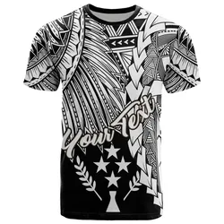 Kosrae Micronesia Custom Personalised T-Shirt - Tribal Wave Tattoo White