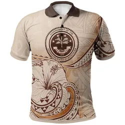 Polynesian Pride Polo Shirt - Federated States of Micronesia Polo Shirt Hibiscus Flowers Vintage Style