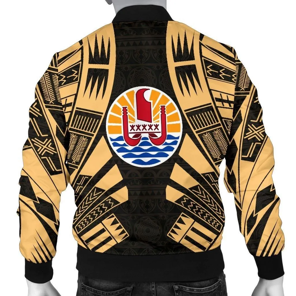 Tahiti Men Bomber Jackets - Polynesian Tattoo Gold