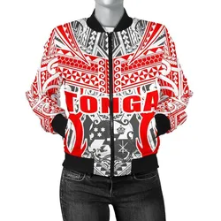 Tonga Jacket - Kingdom Of Tonga Womens Bomber White Ver