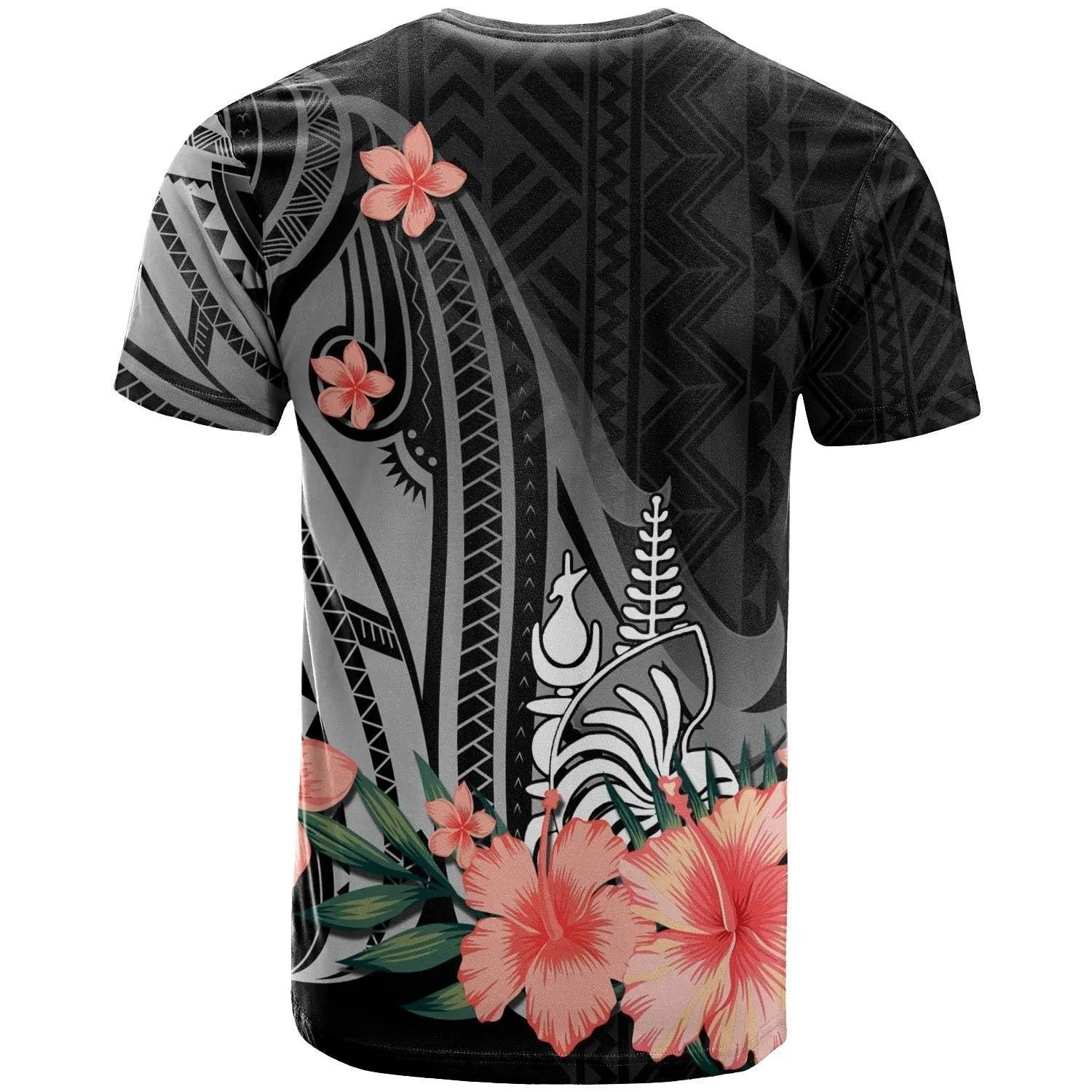 New Caledonia Personalised Custom T shirt - Polynesian Hibiscus Pattern Style
