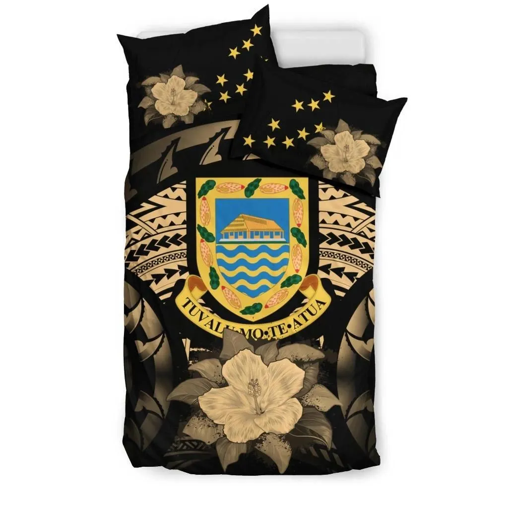 Tuvalu Gold Hibiscus Bedding Set A02