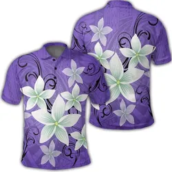 Alohawaii Shirt - Hawaiian Plumeria Polynesian Polo Shirt - Purple - AH - J4R