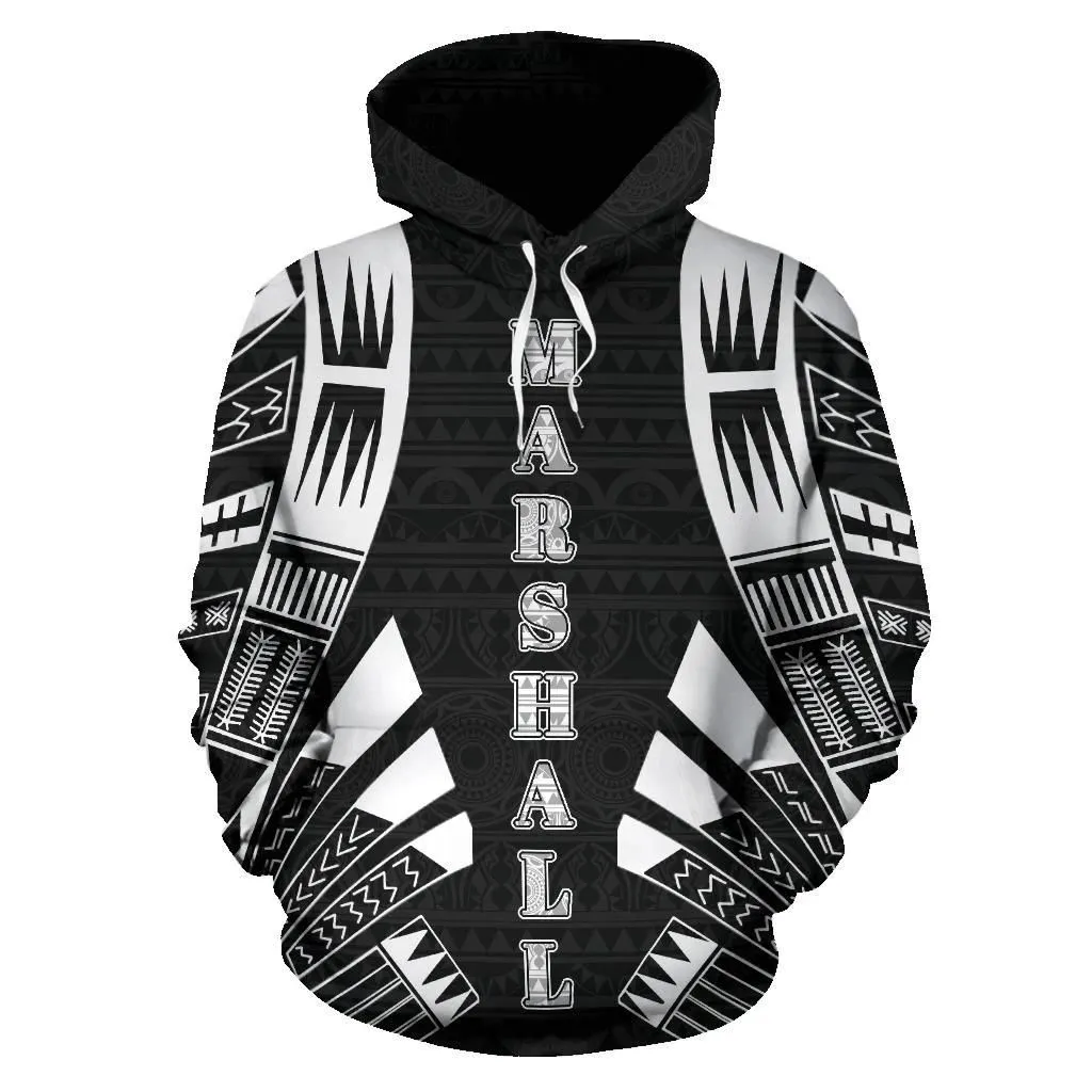 Marshall Islands All Over Hoodie - Black Tattoo Style - Bn01