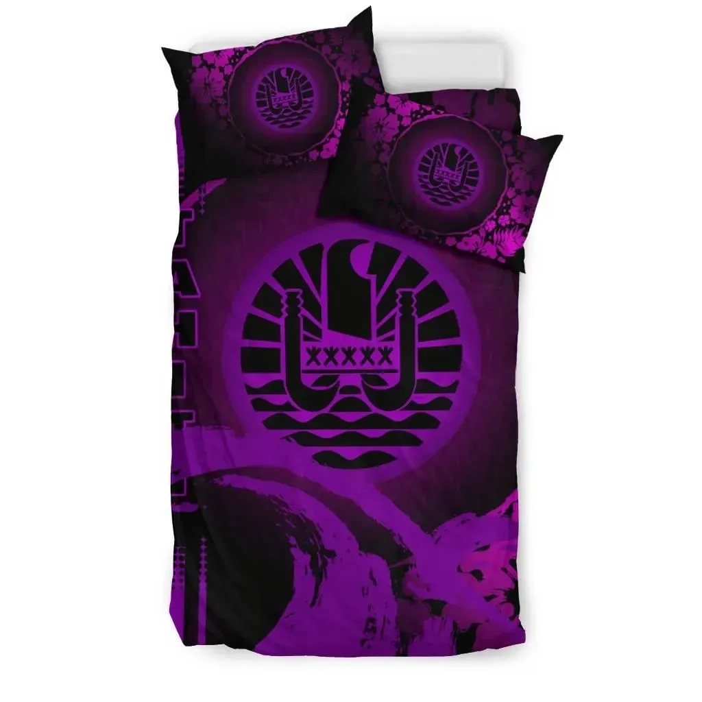Tahiti Bedding Set - Hibiscus And Wave Purple K7