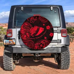 Hawaii State Fish: Humuhumu Nukunuku Apuaa Polynesian Spare Tire Cover Unique Style - Red LT8