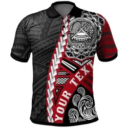American Samoa Polynesian Custom Personalised Polo Shirt - Wave Tattoo