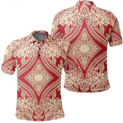 Unisex Polynesian Plumeria Mix Polo Shirt
