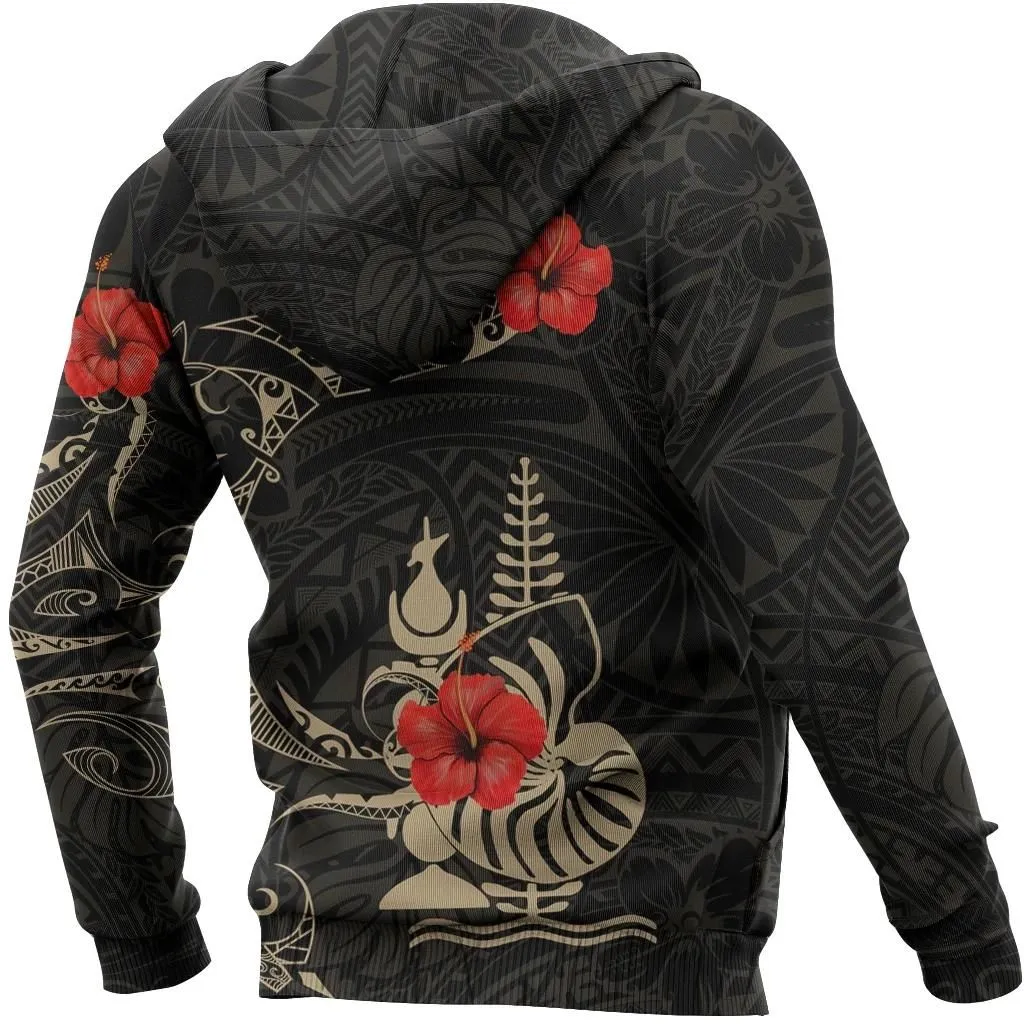 Alohawaii Clothing - Hoodie New Caledonia Hibiscus Tattoo Style A7