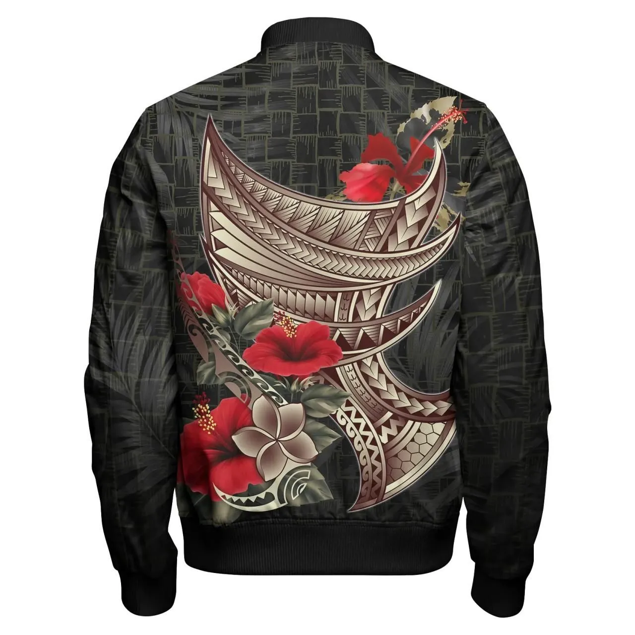 Polynesian Bomber Jacket- Polynesian Tribal Vintage Style