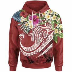 Kosrae Polynesian Summer Plumeria Red Unique 3D Printed Sublimation Hoodie Hooded Sweatshirt Comfy Soft And Warm For Men Women S to 5XL CTC16012474