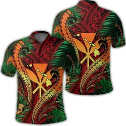 Hawaii Shark Polynesian Tropical Polo Shirt - Red