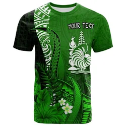 (Custom Personalised) New Caledonia T Shirt Nautilus Green Polynesian Hibiscus LT13