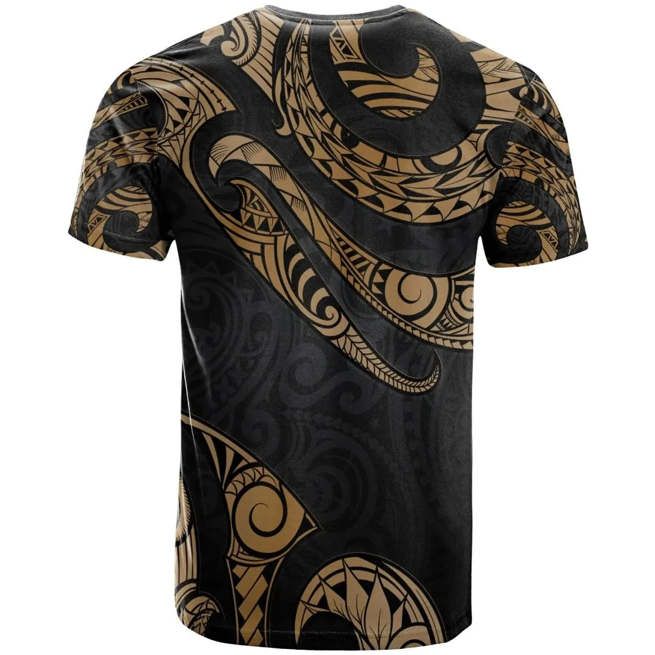Tonga Polynesian Custom Personalised T-Shirt - Poly Tattoo Gold Version