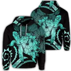 Alohawaii Hoodie - Hawaiian Hoodie - Hawaiian Turtle Hibiscus Polynesian Vintage Hoodie - Turquoise - AH - J4R