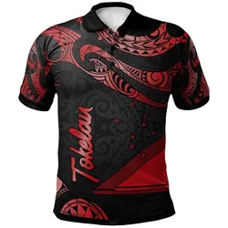 Tokelau Polynesian Polo Shirt - Poly Tattoo Red Version