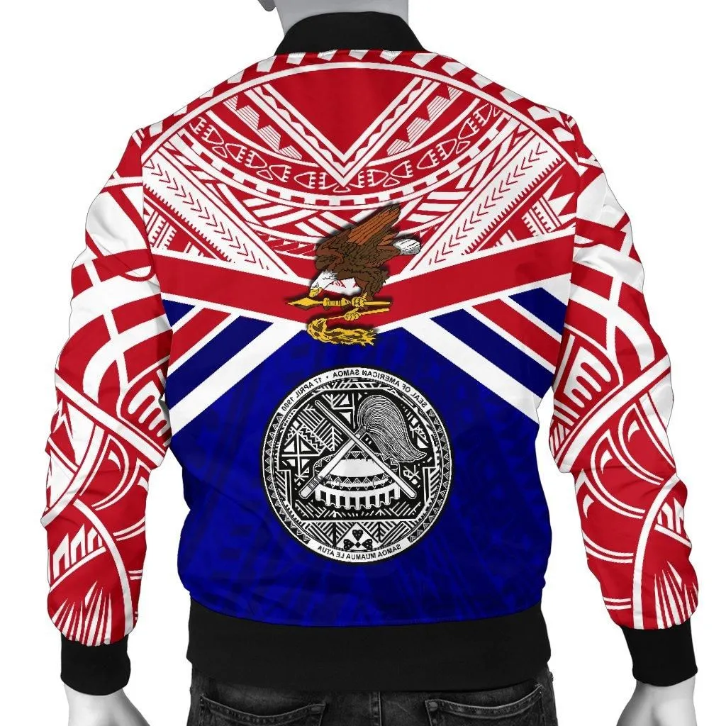American Samoa Rugby Men Bomber Jacket Eagle Flag