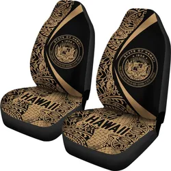 Hawaii Coat Of Arm Polynesian Car Seat Covers - Circle Style 05
