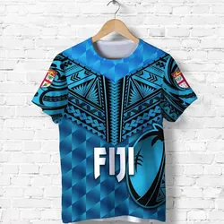 Fiji Rugby T shirt Coconut Sporty Vibes - Blue