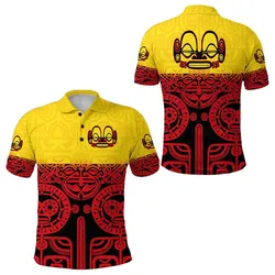 Marquesas Islands Polo Shirt Marquesan Tattoo Special Style - Gradient Red LT8