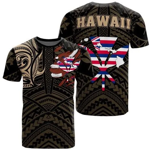 Hawaiian Kanaka T-Shirt Heart Tattoo Gold Ah J1