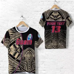 (Custom Personalised) Guam Rugby T shirt Impressive Version Golden - Custom Text and Number