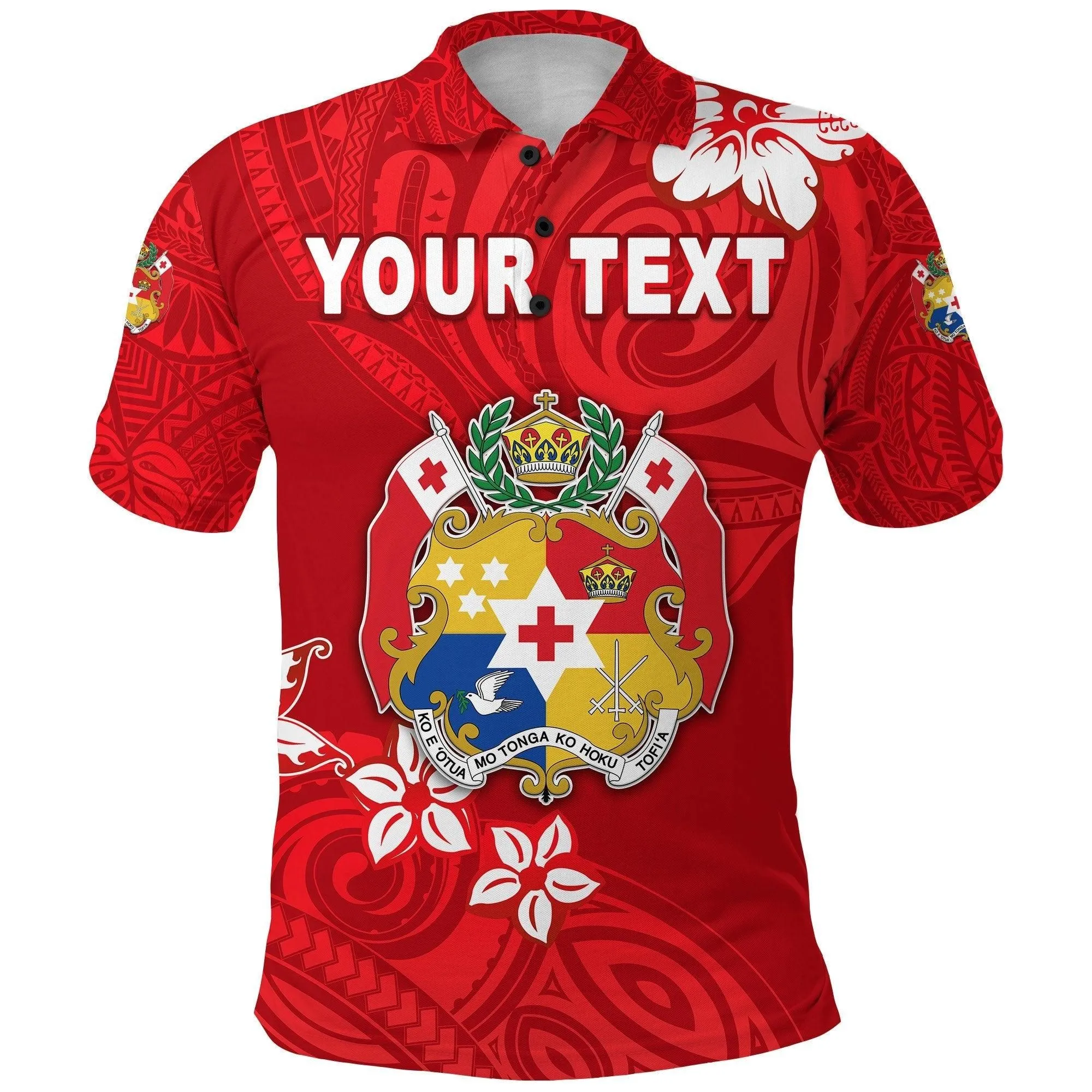 (Custom Personalised) Mate Maa Tonga Rugby Polo Shirt Polynesian Unique Vibes - Full Red