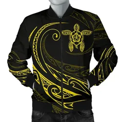 Alohawaii Jacket - Hawaii Turtle Polynesian Menʻs Bomber Jacket - Yellow - Frida Style - AH J9