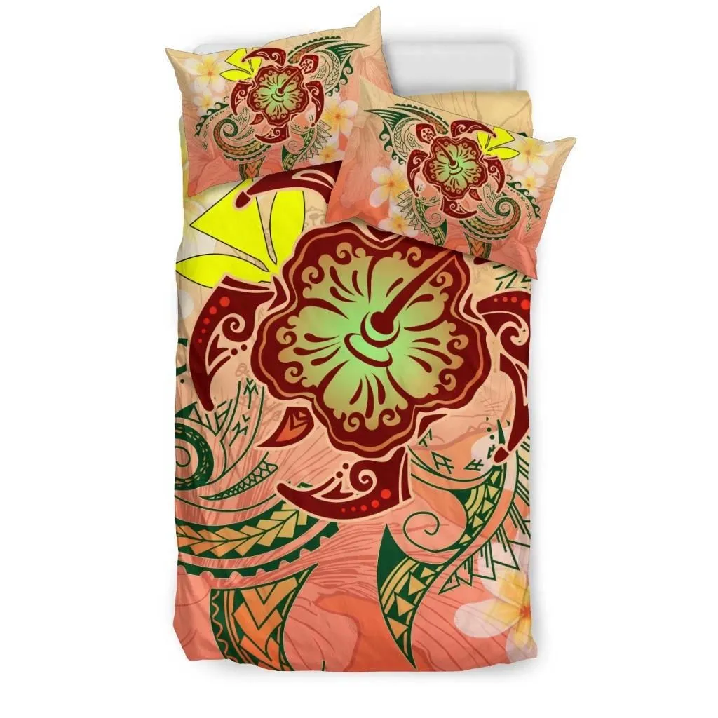 Alohawaii Home Set - Hawaii Turtle Kanaka Plumeria Hibiscus Bedding Set - Kity Style - AH - J3