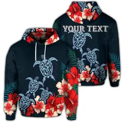 (Personalised) Hawaiian Hibiscus And Turtle Polynesian Hoodie - AH
