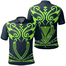 Hawaii Kanaka Polynesian Football Jersey Polo Shirt - Navy - Bernice - AH
