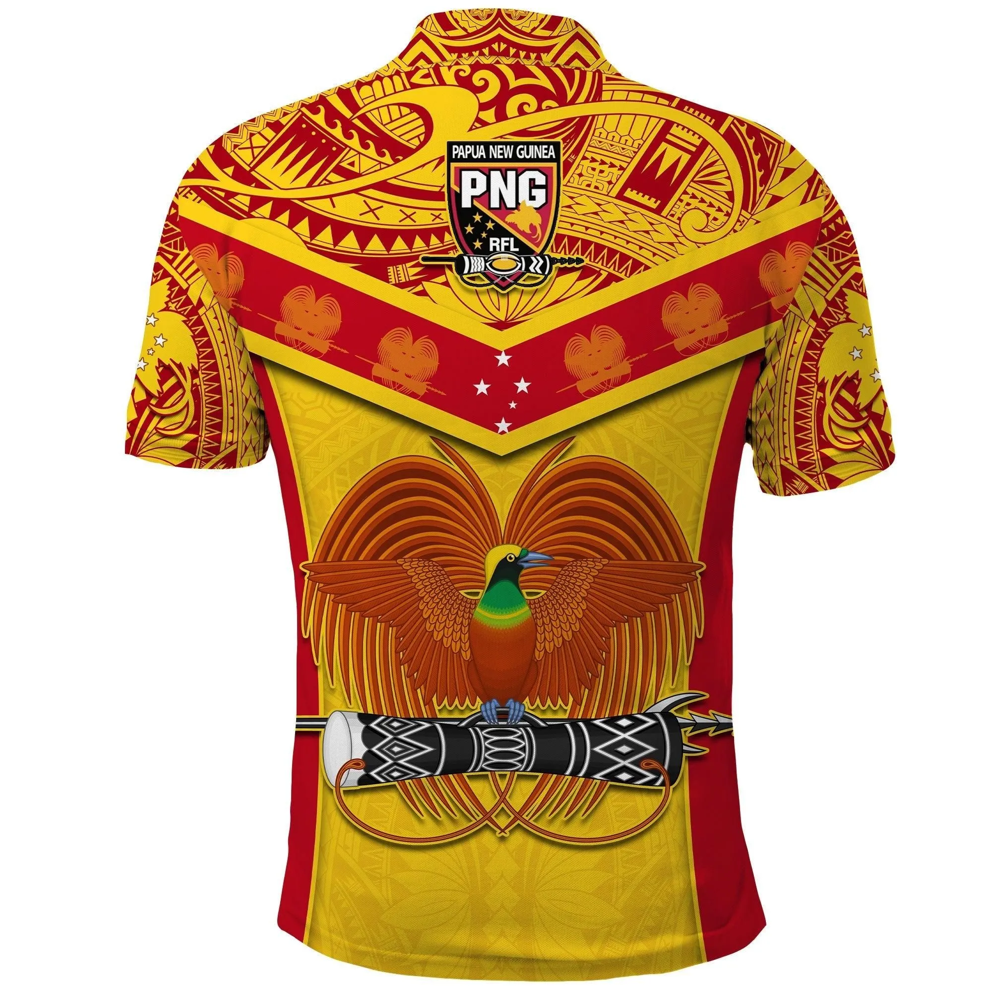 Papua New Guinea Rugby Polo Shirt PNG Kumuls Bird Of Paradise Yellow LT14