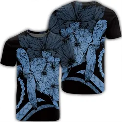 Alohawaii Tee - Hawaiian Hawaii Turtle Hibiscus Polynesian Vintage T-shirt Pastel Blue - AH - J4R