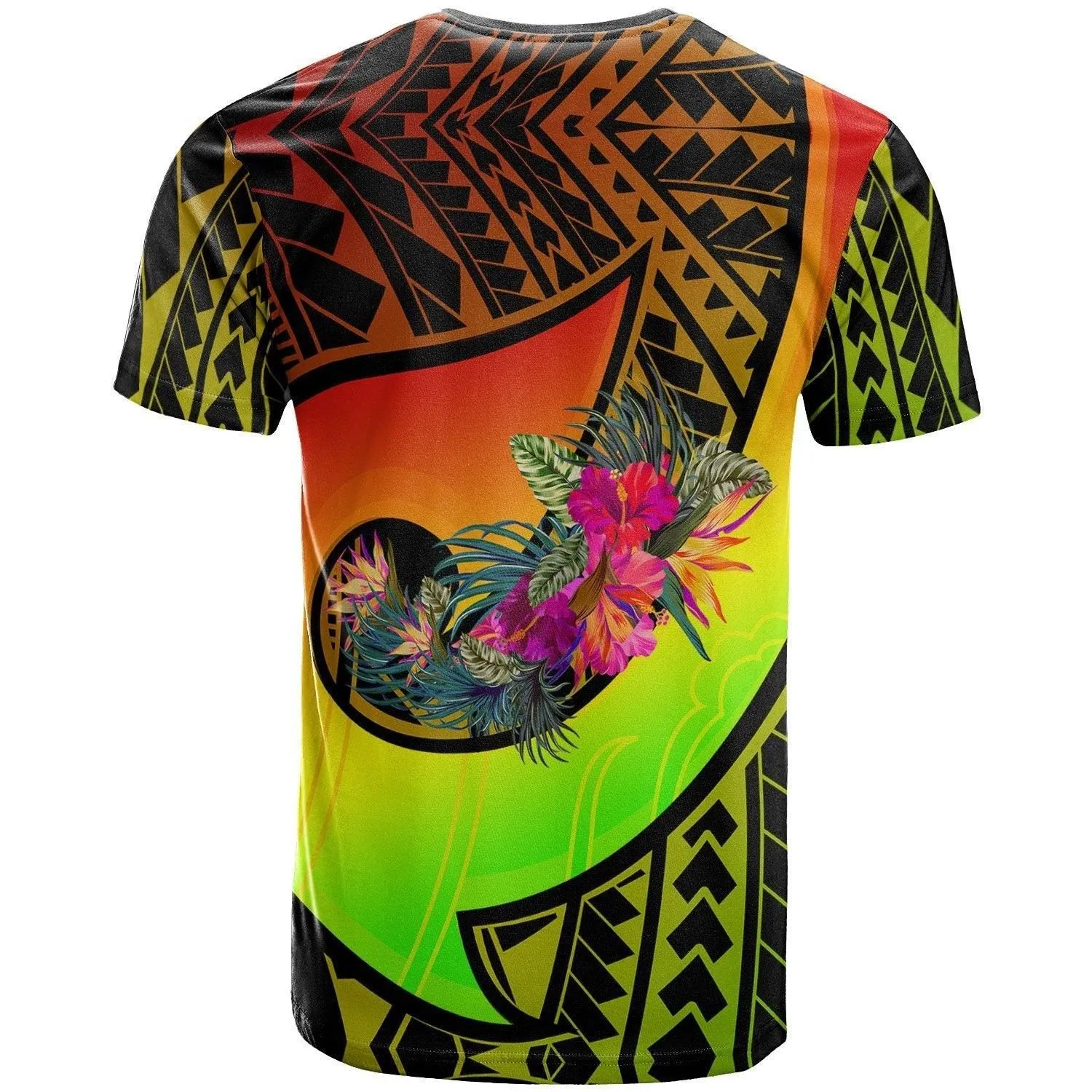 Yap T shirt - Polynesian Hook and Hibiscus Raggae