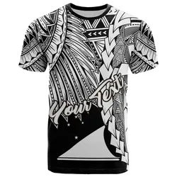 Tokelau Polynesian Custom Personalised T shirt - Tribal Wave Tattoo White