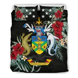 FamilyGater Bedding Set - Cover and Pillow Cases Solomon Islands Hibiscus Coat Of Arms A02